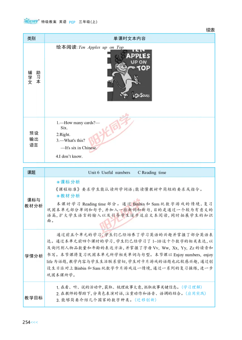 教案正文3上_Unit6_26春四年级上下册人教版_四上英语合集人教版PEP英语四年级上册新教材（教学视频+课件+动画+音频+练习+教案）_19同步教案课件_人教pep3_3-6上册