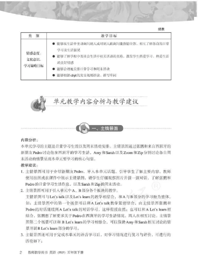 英语PEP5B教师教学用书_26春四年级上下册人教版_四上英语合集人教版PEP英语四年级上册新教材（教学视频+课件+动画+音频+练习+教案）_16教师用书_小学英语_人教版PEP