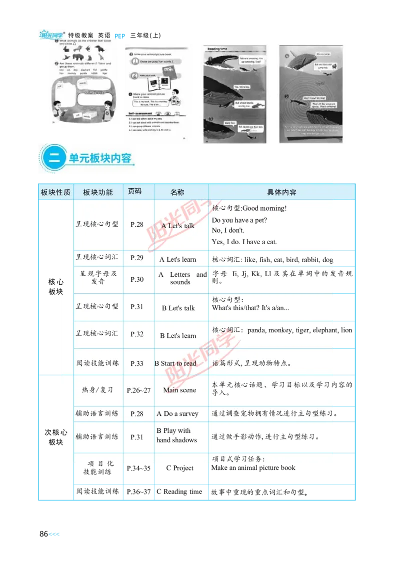 教案正文3上_Unit3_26春四年级上下册人教版_四上英语合集人教版PEP英语四年级上册新教材（教学视频+课件+动画+音频+练习+教案）_19同步教案课件_人教pep3_3-6上册