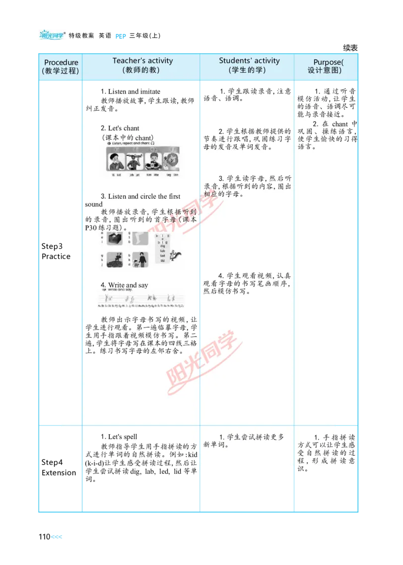 教案正文3上_Unit3_26春四年级上下册人教版_四上英语合集人教版PEP英语四年级上册新教材（教学视频+课件+动画+音频+练习+教案）_19同步教案课件_人教pep3_3-6上册
