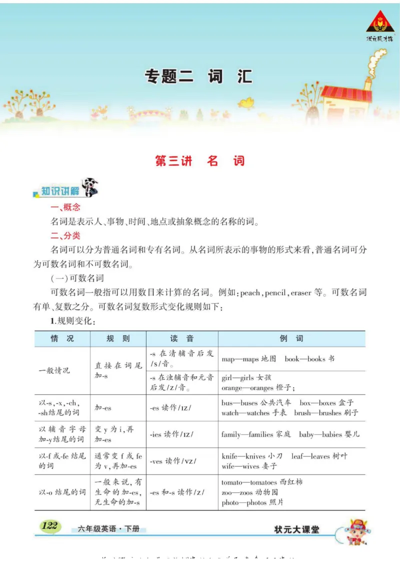 状元大课堂六年级下册英语人教PEP版学生用书_26春四年级上下册人教版_四上英语合集人教版PEP英语四年级上册新教材（教学视频+课件+动画+音频+练习+教案）_17练习资料_《状元导学案》