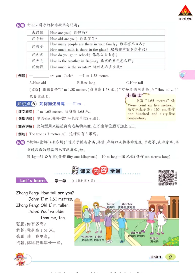 状元大课堂六年级下册英语人教PEP版学生用书_26春四年级上下册人教版_四上英语合集人教版PEP英语四年级上册新教材（教学视频+课件+动画+音频+练习+教案）_17练习资料_《状元导学案》