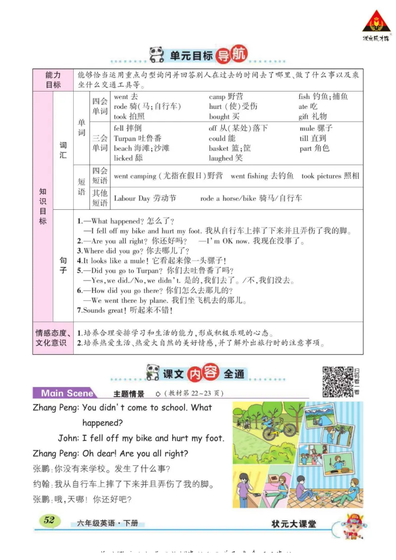 状元大课堂六年级下册英语人教PEP版学生用书_26春四年级上下册人教版_四上英语合集人教版PEP英语四年级上册新教材（教学视频+课件+动画+音频+练习+教案）_17练习资料_《状元导学案》