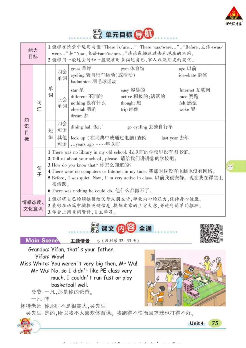 状元大课堂六年级下册英语人教PEP版学生用书_26春四年级上下册人教版_四上英语合集人教版PEP英语四年级上册新教材（教学视频+课件+动画+音频+练习+教案）_17练习资料_《状元导学案》