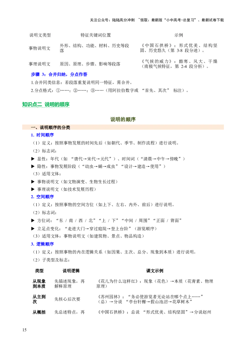 专题19说明对象与顺序（讲练）（解析版）_02中考总复习（2026版更新中）_01-语文-中考总复习_2025年中考资料_2025中考二轮课件ppt+讲义+练习语文_讲义练习