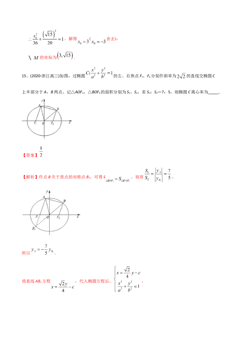 2021年高考数学精选考点专项突破题集专题6.2椭圆的性质与应用（教师版含解析）_02高考数学_新高考复习资料_2023年新高考资料_一轮复习_2023新高考大一轮复习讲义+课件