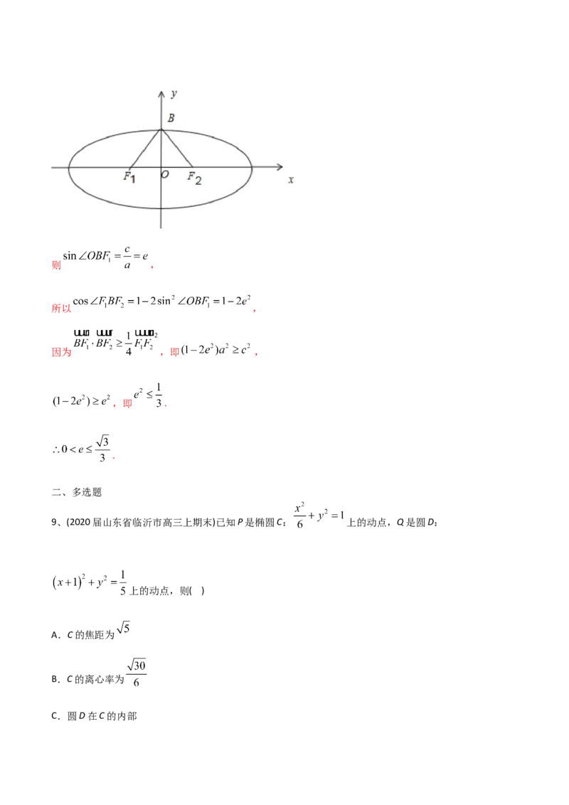 2021年高考数学精选考点专项突破题集专题6.2椭圆的性质与应用（教师版含解析）_02高考数学_新高考复习资料_2023年新高考资料_一轮复习_2023新高考大一轮复习讲义+课件