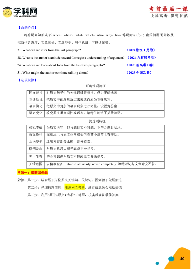 2024年高考考前最后一课-英语（PDF版)_03高考英语_2024年新高考资料_5.2024三轮冲刺_英语（含PDF版，可直接打印）-2024年高考考前最后一课