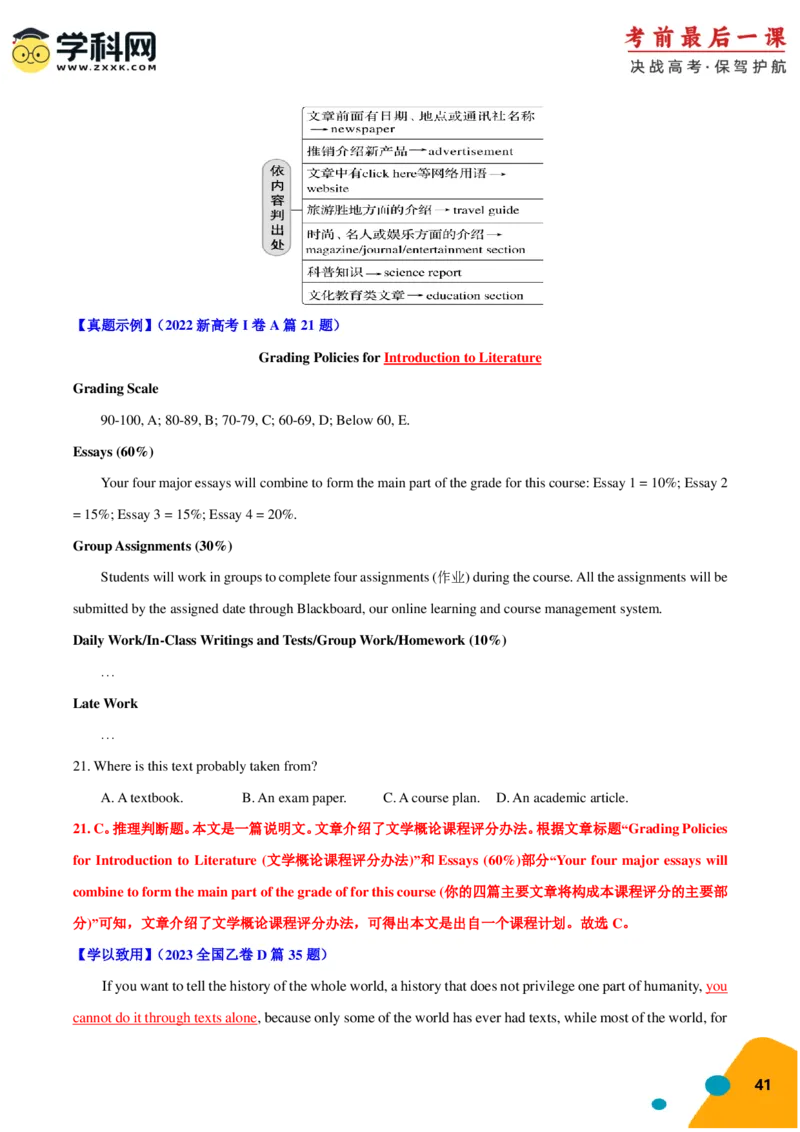 2024年高考考前最后一课-英语（PDF版)_03高考英语_2024年新高考资料_5.2024三轮冲刺_英语（含PDF版，可直接打印）-2024年高考考前最后一课