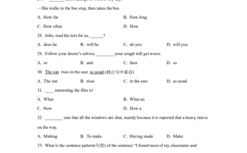 09句子成分、类型及种类(精练)-2024年高考英语一轮复习语法能力突破必备(PPT+复习卡+精练题)(通用版)_03高考英语_通用版（老高考）复习资料_2024年复习资料