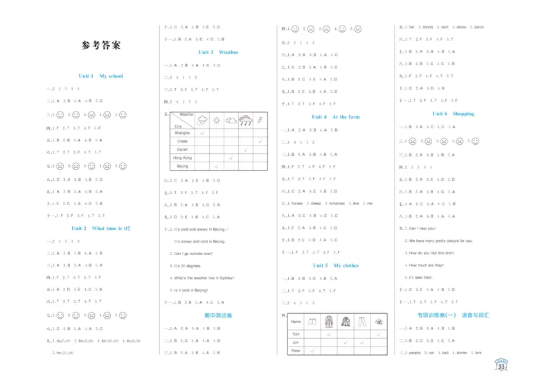黄冈名卷四年级下册英语人教PEP版_26春四年级上下册人教版_四上英语合集人教版PEP英语四年级上册新教材（教学视频+课件+动画+音频+练习+教案）_17练习资料_《黄冈名卷》