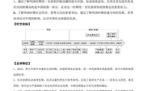 04+明清中国版图的奠定与面临的挑战+-背记手册高中历史全册最新核心知识必背清单（中外历史纲要上、下册）_07高考历史_2024年新高考资料_1.2024一轮复习