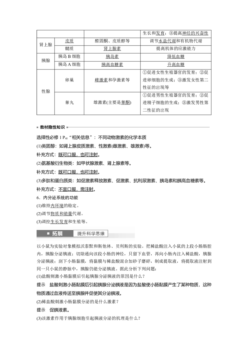 2024年高考生物一轮复习（新人教版）第8单元　第5课时　激素与内分泌系统、激素调节的过程_09高考生物_2024年新高考资料_1.2024一轮复习_2024年高考生物一轮复习讲义（新人教版）