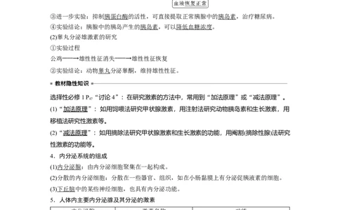 2024年高考生物一轮复习（新人教版）第8单元　第5课时　激素与内分泌系统、激素调节的过程_09高考生物_2024年新高考资料_1.2024一轮复习_2024年高考生物一轮复习讲义（新人教版）