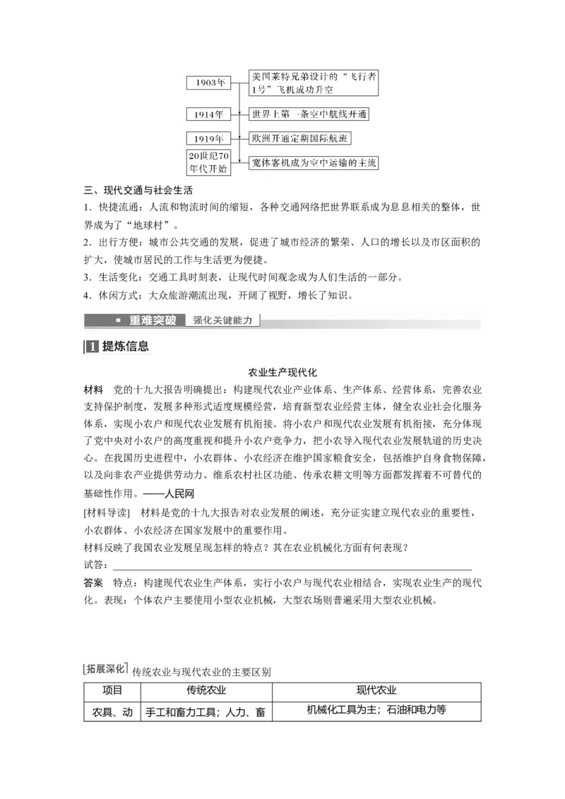 2023年高考历史一轮复习（部编版新高考）第21讲课题58　现代世界的食物生产、交通运输_07高考历史_新高考复习资料_2023年新高考复习资料_2023新高考大一轮复习讲义