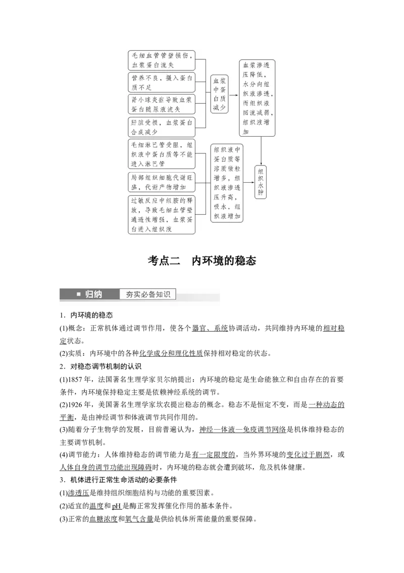 2024年高考生物一轮复习（新人教版）第8单元　第1课时　人体的内环境与稳态_09高考生物_2024年新高考资料_1.2024一轮复习_2024年高考生物一轮复习讲义（新人教版）