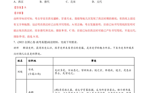 2022年高考历史真题与模拟题分专题训练专题02秦汉和魏晋南北朝时期（教师版含解析）_07高考历史_2024年新高考资料_3.2024专项复习_赠2022年高考历史真题与模拟题分专题训练