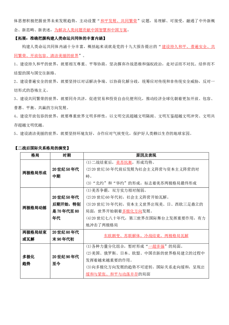 09++当代世界发展的特点与主要趋势+-背记手册高中历史全册最新核心知识必背清单（中外历史纲要上、下册）_07高考历史_2024年新高考资料_1.2024一轮复习