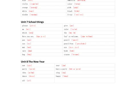 闽教版英语三年级上册单词默写表_26春四年级上下册人教版_四上英语合集人教版PEP英语四年级上册新教材（教学视频+课件+动画+音频+练习+教案）_17练习资料_《小学英语单词默写表》