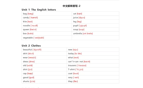 清大版英语二年级上册单词默写表_26春四年级上下册人教版_四上英语合集人教版PEP英语四年级上册新教材（教学视频+课件+动画+音频+练习+教案）_17练习资料_《小学英语单词默写表》