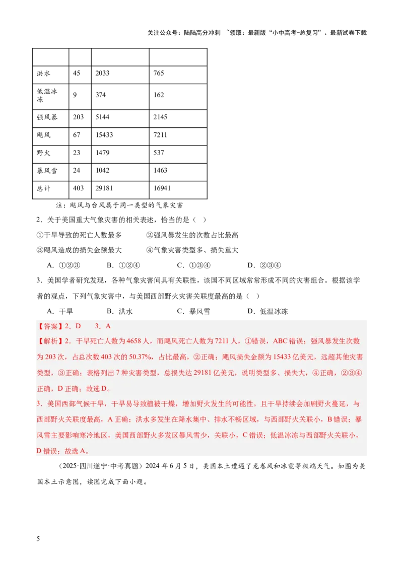 专题06西半球的地区和国家、极地地区、地区综合（全国通用）（第01期）（解析版）_02中考总复习（2026版更新中）_09-地理-中考总复习_2026年中考复习（更新中）