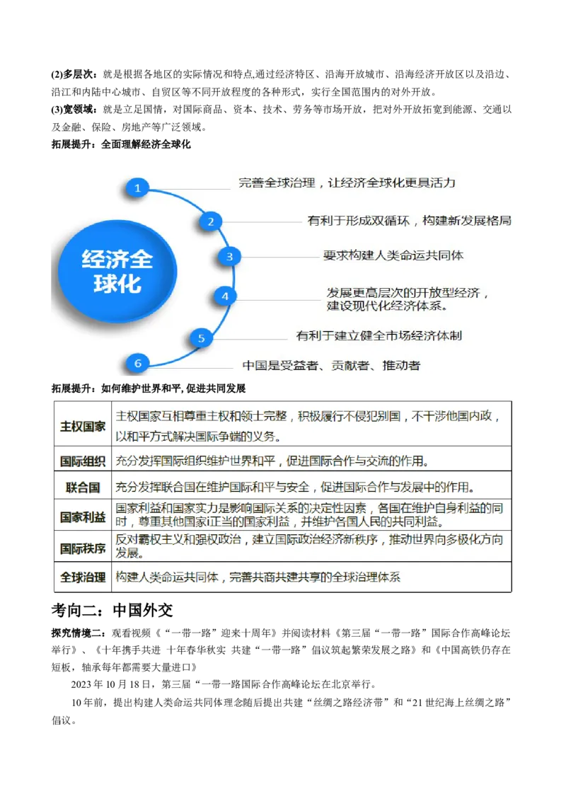 专题12国际形势与中国外交（讲义）（解析版）_8.2025政治总复习_2024年新高考资料_2.2024二轮复习_2024年高考政治二轮复习讲练测（新教材新高考）