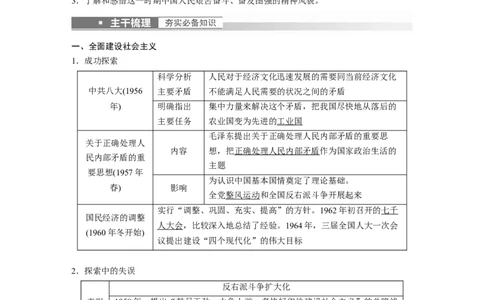 2023年高考历史一轮复习（部编版新高考）第10讲课题28　社会主义建设在探索中曲折发展_07高考历史_新高考复习资料_2023年新高考复习资料_2023新高考大一轮复习讲义
