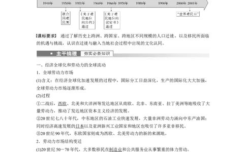 2023年高考历史一轮复习（部编版新高考）第21讲课题60　现代社会的移民、多元文化_07高考历史_新高考复习资料_2023年新高考复习资料_2023新高考大一轮复习讲义