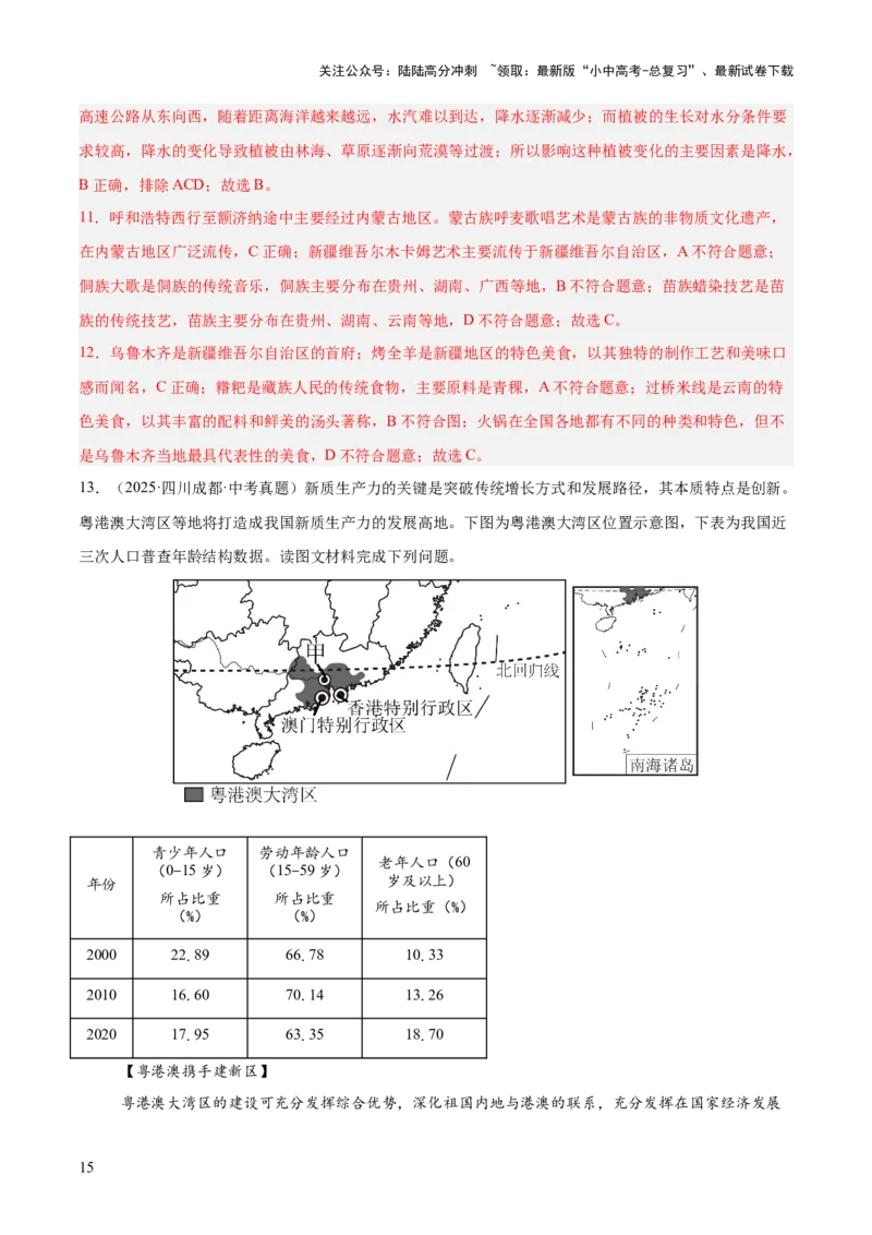 专题07我国的疆域、行政区划与人口（全国通用）（第01期）（解析版）_02中考总复习（2026版更新中）_09-地理-中考总复习_2026年中考复习（更新中）