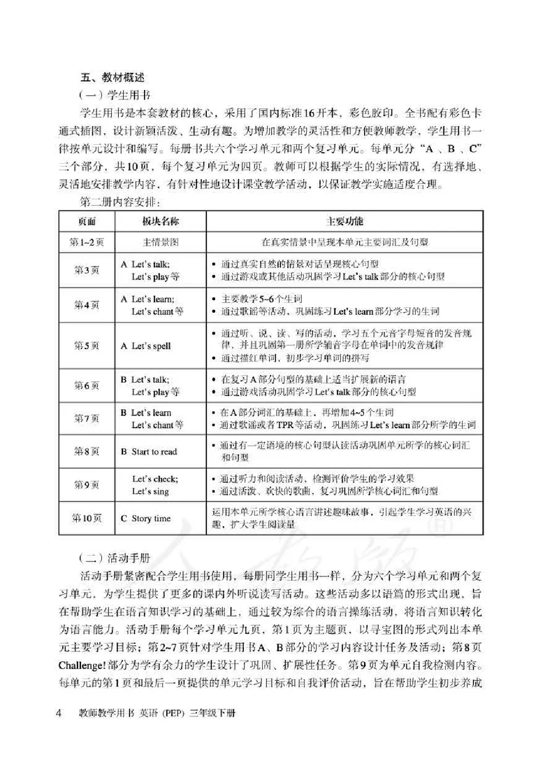 英语PEP3B教师教学用书_26春四年级上下册人教版_四上英语合集人教版PEP英语四年级上册新教材（教学视频+课件+动画+音频+练习+教案）_16教师用书_小学英语_人教版PEP