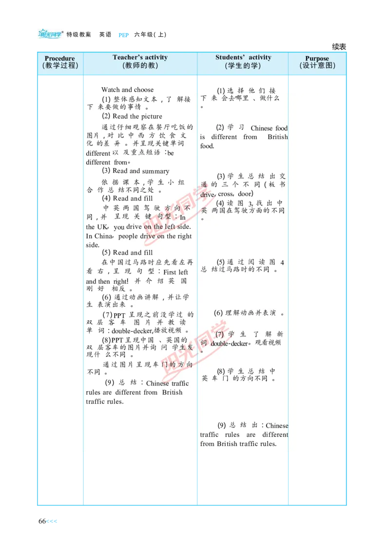 教案正文6上_Unit2_26春四年级上下册人教版_四上英语合集人教版PEP英语四年级上册新教材（教学视频+课件+动画+音频+练习+教案）_19同步教案课件_人教pep3_3-6上册
