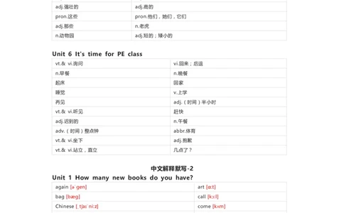 重大版英语四年级上册单词默写表_26春四年级上下册人教版_四上英语合集人教版PEP英语四年级上册新教材（教学视频+课件+动画+音频+练习+教案）_17练习资料_《小学英语单词默写表》
