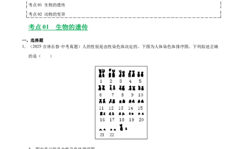 专题12生物的遗传和变异（全国通用）（解析版）_02中考总复习（2026版更新中）_08-生物-中考总复习_2026年中考复习（更新中）