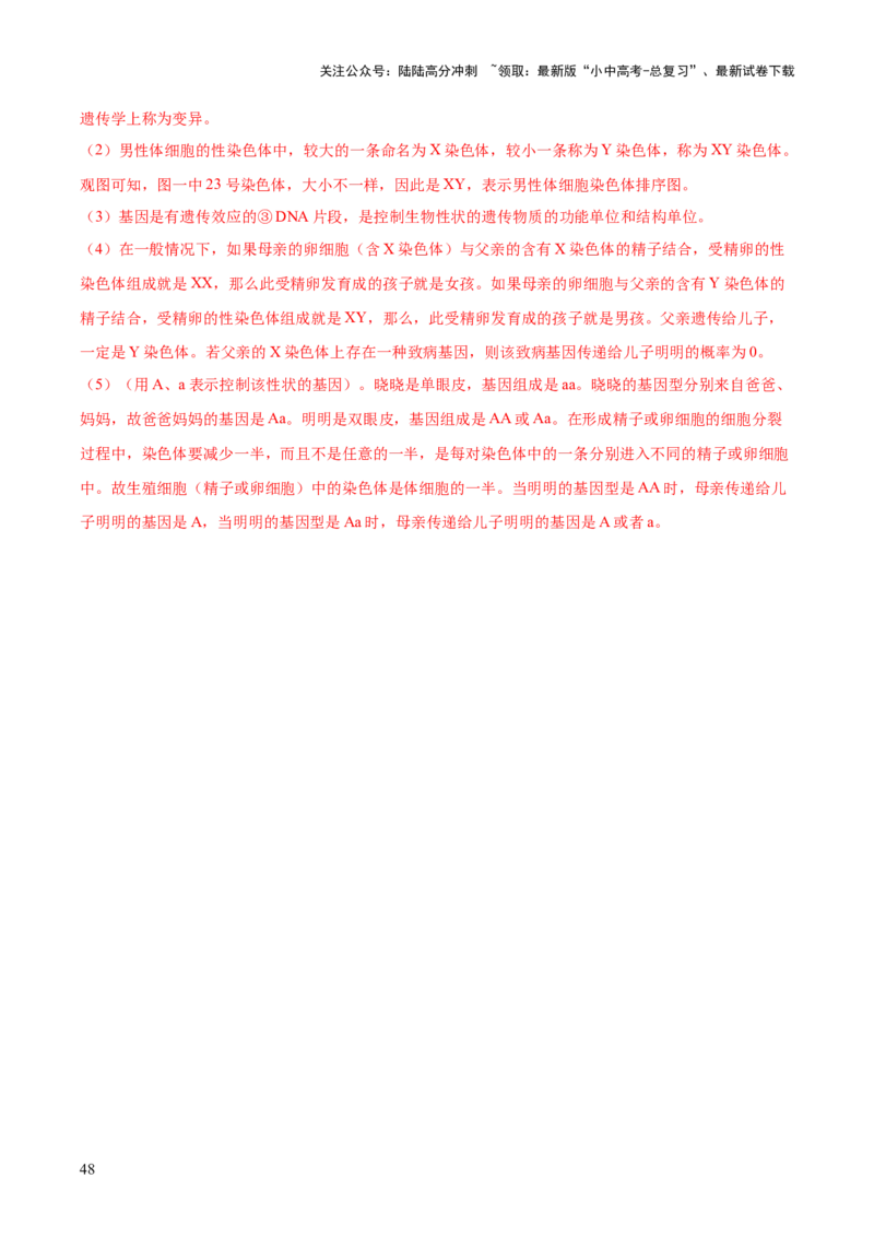 专题12生物的遗传和变异（全国通用）（解析版）_02中考总复习（2026版更新中）_08-生物-中考总复习_2026年中考复习（更新中）