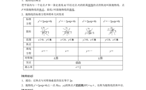 2024年高考数学一轮复习（新高考版）第8章　&sect;8.7　抛物线_02高考数学_新高考复习资料_2024年新高考资料_一轮复习资料_完2024数学步步高大一轮复习（课件+讲义）
