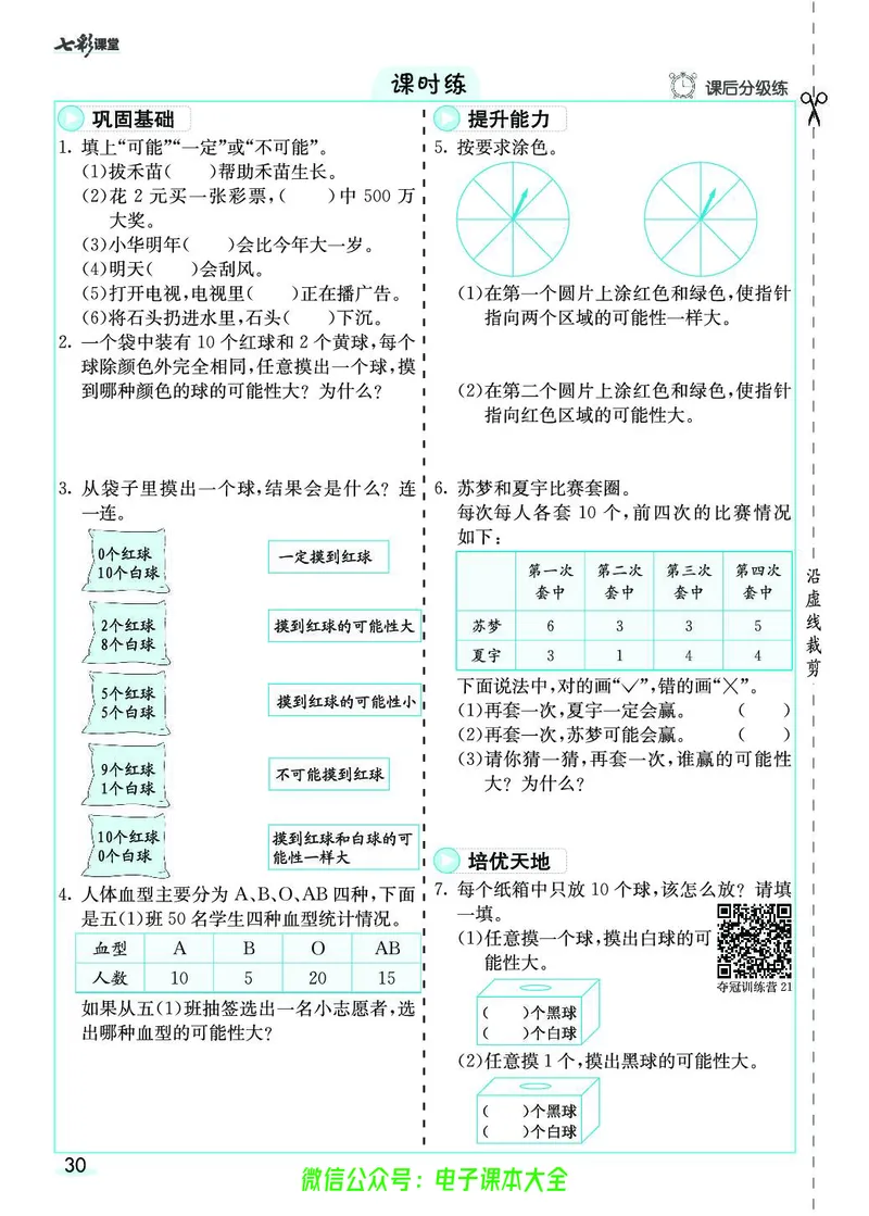 素养提升手册（预习卡+课时练）5上_26春四年级上下册人教版_四上英语合集人教版PEP英语四年级上册新教材（教学视频+课件+动画+音频+练习+教案）_17练习资料_《预习卡》_1-6上册