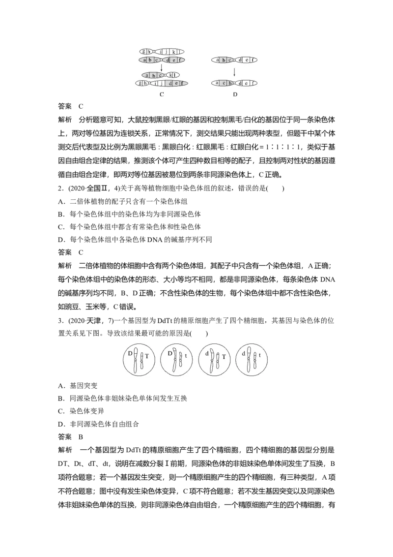2024年高考生物一轮复习（新人教版）第7单元　第2课时　染色体变异_09高考生物_2024年新高考资料_1.2024一轮复习_2024年高考生物一轮复习讲义（新人教版）
