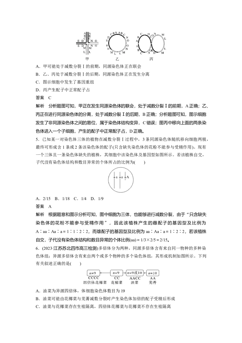 2024年高考生物一轮复习（新人教版）第7单元　第2课时　染色体变异_09高考生物_2024年新高考资料_1.2024一轮复习_2024年高考生物一轮复习讲义（新人教版）