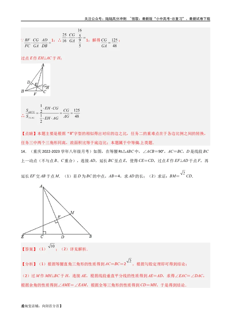 专题21相似模型之梅涅劳斯（定理）模型与塞瓦（定理）模型（解析版）_02中考总复习（2026版更新中）_02-数学-中考总复习_2024年中考复习资料_专项复习资料_答案解析版