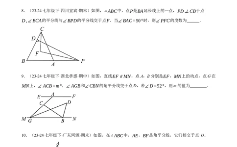 专题11.4双角平分线模型（压轴题专项讲练）（人教版）（学生版）_初中数学_八年级数学上册（人教版）_压轴题专项-V5_2025版