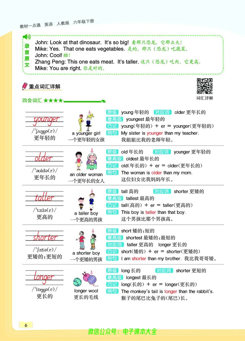 英语6B_26春四年级上下册人教版_四上英语合集人教版PEP英语四年级上册新教材（教学视频+课件+动画+音频+练习+教案）_17练习资料_小学英语（预习复习资料大礼包）_《教材一点通》
