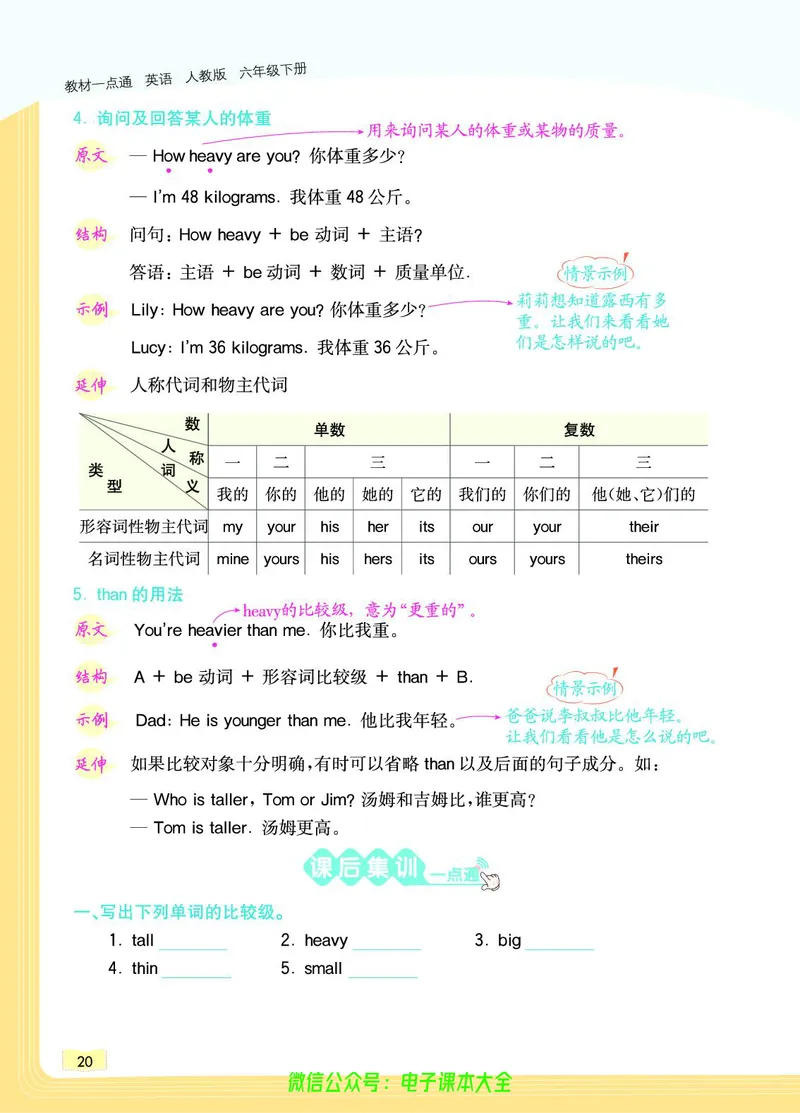 英语6B_26春四年级上下册人教版_四上英语合集人教版PEP英语四年级上册新教材（教学视频+课件+动画+音频+练习+教案）_17练习资料_小学英语（预习复习资料大礼包）_《教材一点通》