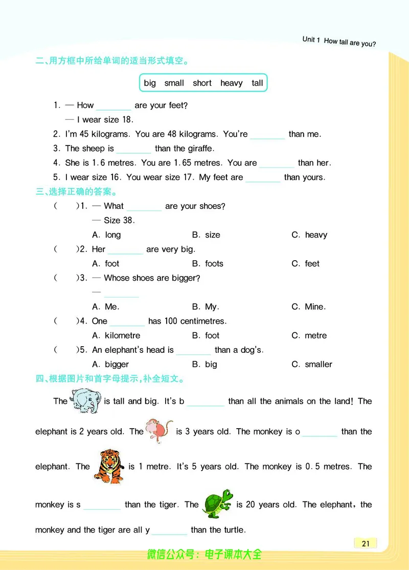 英语6B_26春四年级上下册人教版_四上英语合集人教版PEP英语四年级上册新教材（教学视频+课件+动画+音频+练习+教案）_17练习资料_小学英语（预习复习资料大礼包）_《教材一点通》