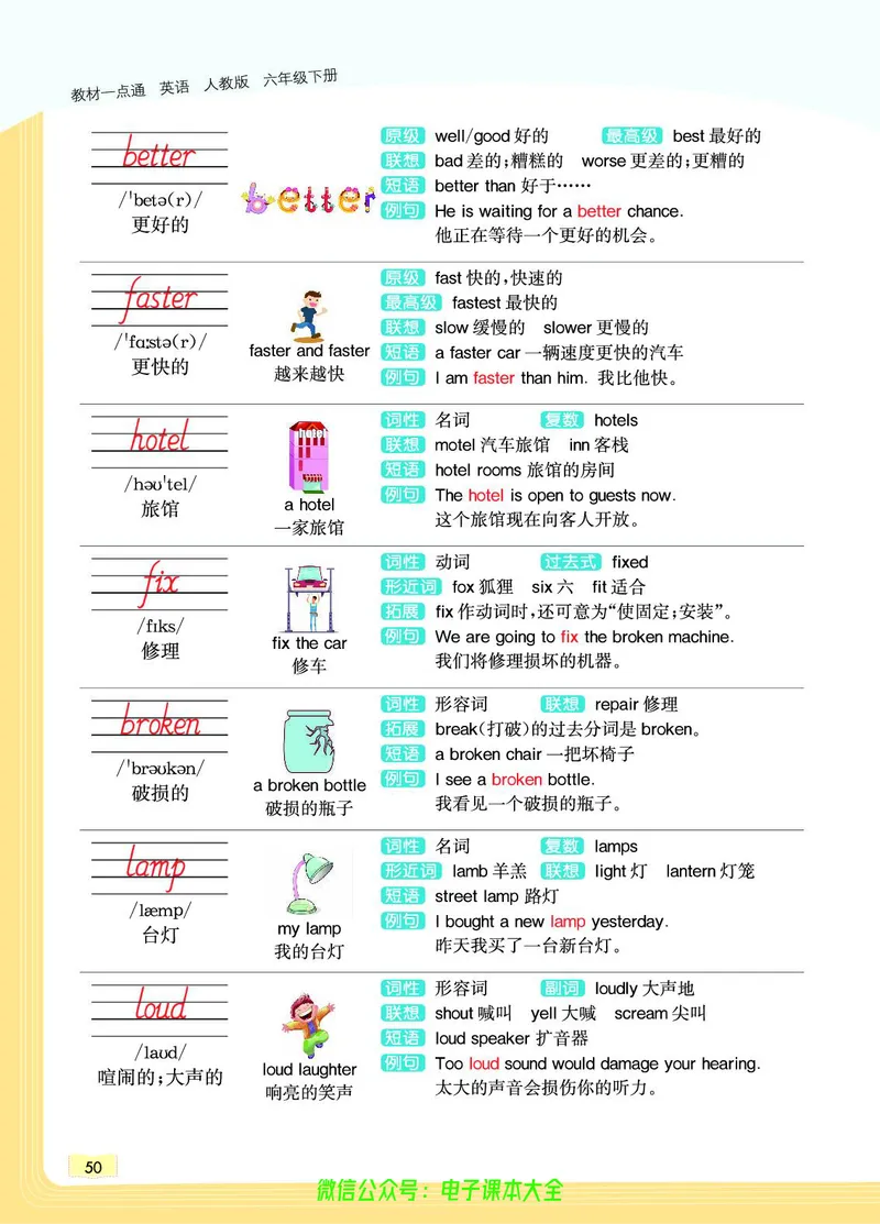 英语6B_26春四年级上下册人教版_四上英语合集人教版PEP英语四年级上册新教材（教学视频+课件+动画+音频+练习+教案）_17练习资料_小学英语（预习复习资料大礼包）_《教材一点通》