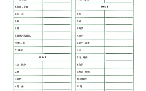新科普版三年级上册单词正序序汉译英横线版(5页)_26春四年级上下册人教版_四上英语合集人教版PEP英语四年级上册新教材（教学视频+课件+动画+音频+练习+教案）_17练习资料_科普版