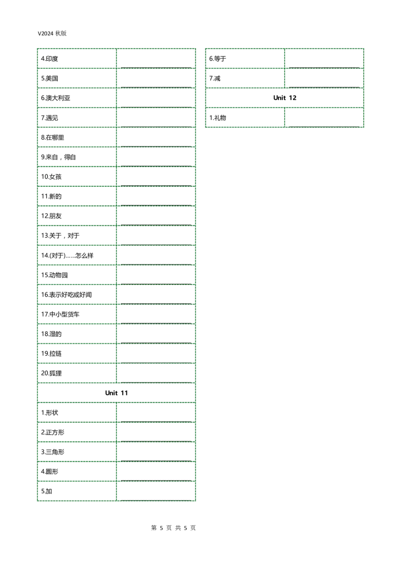 新科普版三年级上册单词正序序汉译英横线版(5页)_26春四年级上下册人教版_四上英语合集人教版PEP英语四年级上册新教材（教学视频+课件+动画+音频+练习+教案）_17练习资料_科普版