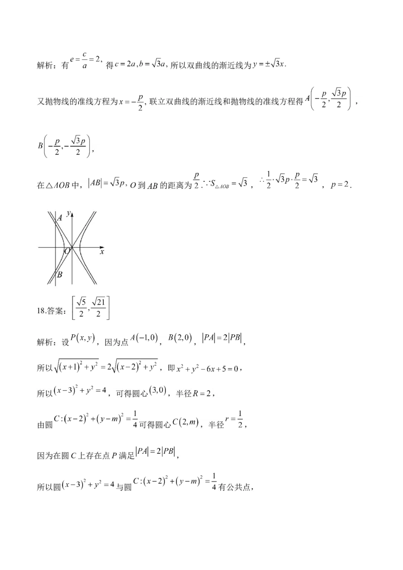 2025届高考数学二轮复习：专题八平面解析几何（含解析）_02高考数学_2025年新高考资料_二轮复习_2025届高考数学二轮复习专题练习（含解析）