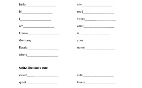 精通五上单词默写表_26春四年级上下册人教版_四上英语合集人教版PEP英语四年级上册新教材（教学视频+课件+动画+音频+练习+教案）_17练习资料_小学英语（预习复习资料大礼包）