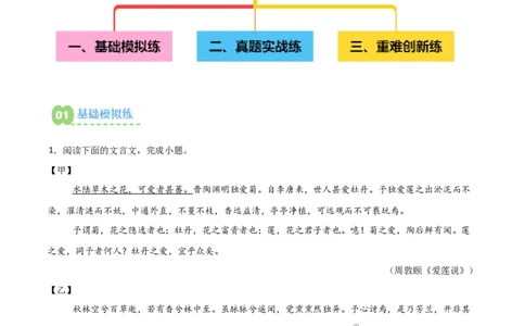 专题07：文言文阅读之把握情感主旨(练习）解析版_02中考总复习（2026版更新中）_01-语文-中考总复习_2026年中考复习（更新中）