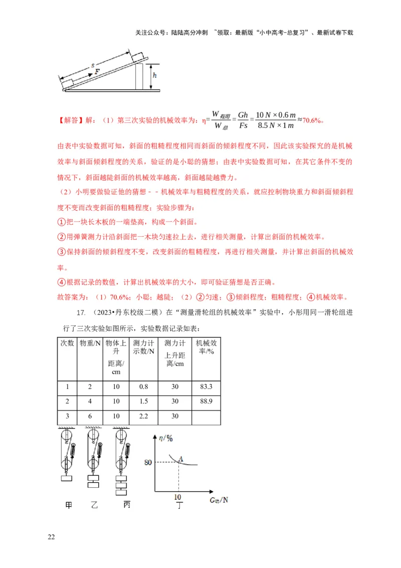 专题12滑轮的受力分析机械效率（解析版）_02中考总复习（2026版更新中）_04-物理-中考总复习_2024年中考复习资料_二轮复习_2024年中考物理二轮专项复习核心考点讲解与必刷题型汇编